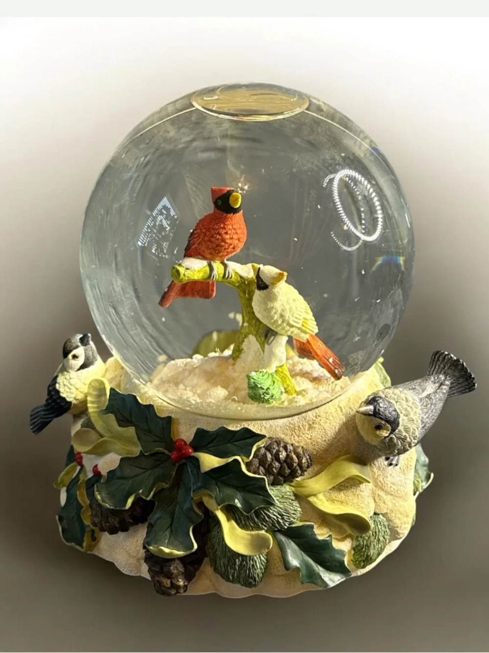 Vintage Lenox winter Greetings musical snow globe